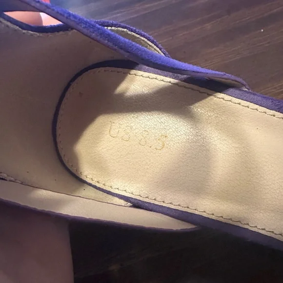 Allegra K Women's Violet Block Heel Sandals - Picture 3 of 5